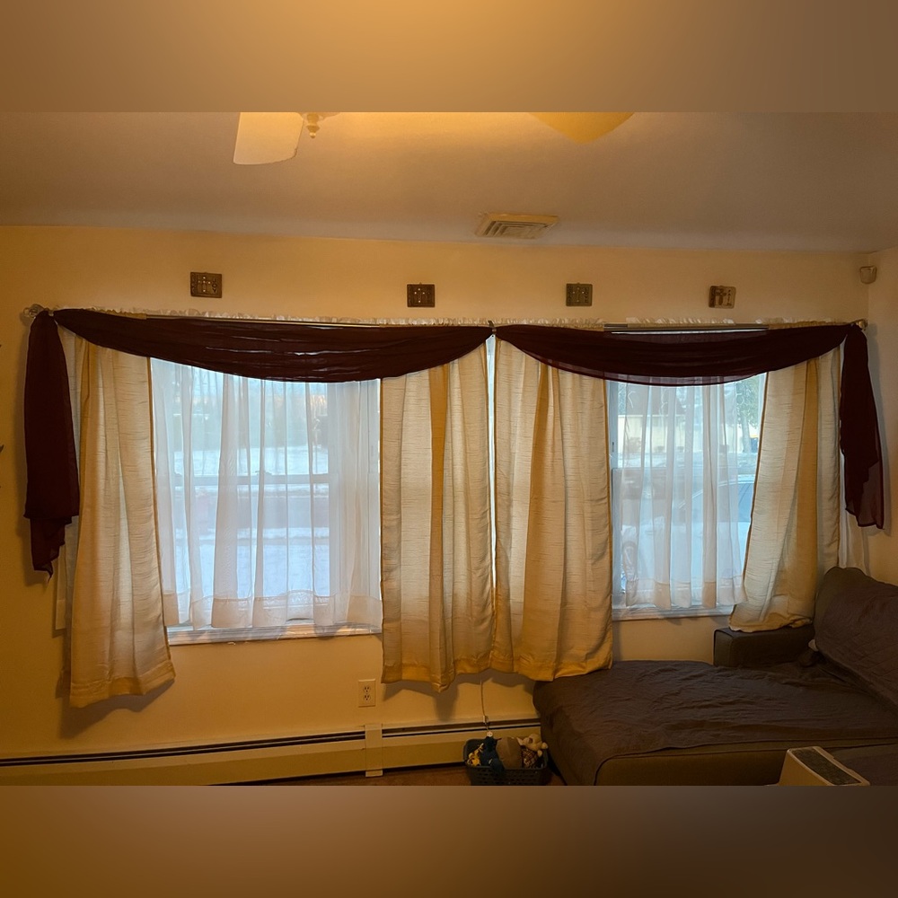 Sheer curtain scarf